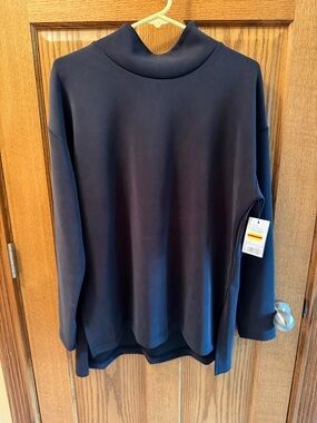 FLX Black Large Mock Neck Top